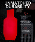 12x24 C Zone Self Healing Silhouette Target For Pistol And Rifle Training Indoor Or Outdoor Ranges Warm Color High Density Polymer Resets After Every Shot Great For Tactical Drills Skill Building And Competition Prep depicted in red with info emphasizing durability and versatility.