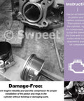 Front view: Swpeet 8-piece piston ring compressor kit with 3/4/6 sizes, installation pliers and stainless feeler gauge
