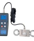Digital Force Gauge For Push And Pull Forces With Plus Or Minus Five Hundred Kgf Range, Beefy Pro Grade High Resolution To 0.01 Kgf, 0.01 N, Or 0.1 Lbf, Three Units Of Measurement, Accurate Readouts For Tough Material Testing., digital force meter with cable and load cell on white background