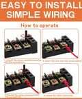 Three Pack 10 Circuit Dual Row Screw Terminal Strip Kit With 60 Heat Shrink Wire Fork Connectors, Great Value Flame Retardant PC Engineering Materials For DIY Electronics, Easy Wire Management And Reliable Connections, wiring steps shown