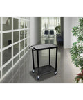 Heavy Duty Multipurpose Utility Cart With Two Shelves Black Durable HDPE Shelves And PVC Legs That Will Not Rust Or Scratch