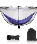 Camping Hammock Net With 360 Degree Mosquito Protection showing breathable mesh net, rope, and storage bag, hammock not included