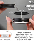 Ultra Slim 12V Led Ceiling Puck Light With Sweet Dimming Controls For Rv Camper Van Trailers quick recessed mount image