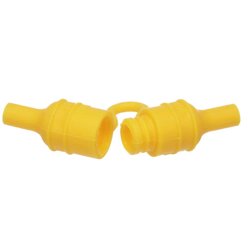 Boss Level Waterproof In Line Fuse Holder For Marine Rigs 20 Amp AGC Compatible bright yellow connectors for secure wiring.