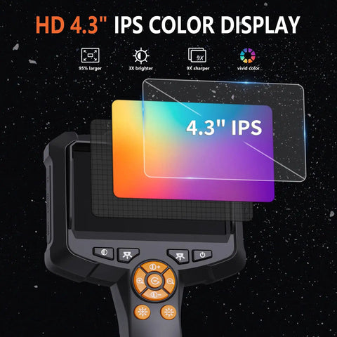 1080P HD Endoscope Camera With Light For Snaking Through Walls Vents Pipes And Engines IP67 Waterproof Snake Borescope On A 16.5ft Cable