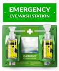 Portable Eye Wash Station With Wall Mount Kit, OSHA Approved First Aid Eyewash, Mirror, And Two 16 Ounce Empty Bottles