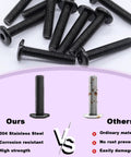 Heavy Duty Built To Last One Quarter By Twenty Threads Flat Head Socket Screws For Furniture Bolts Fully Threaded 304 Stainless Steel Black Zinc Plated Countersunk Connector Screws With Hex Spanner