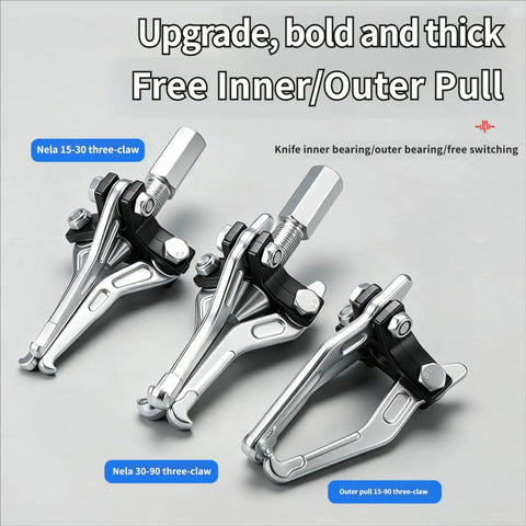 Heavy Duty 3 Jaw Slide Hammer Puller Set Made From Thickened Carbon Steel To Grip Bearings Flywheels And Blind Holes With Ease Rust Free Tool For Pro Mechanics Or Diy Guys Who Want Beefy Extractors That Work Fast Safe In Shop Or Home Base. 3-jaw pullers for inner and outer bearing removal