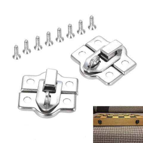 10 Pack Zinc Alloy Key Hasp Lock Toggle Latch with screws for wooden boxes, mini jewelry chests, and gift boxes, 26 by 28mm