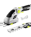 Lightweight Cordless Grass Shear That Handles Like A Charm And Cuts Thick Shrubs Like Butter While Working Hard As A Smooth Hedge Trimmer With A Flip Pivot Head Plus An 8V Power Pack And Cable For Zero Hassle Yard Chores, featuring stainless steel blades and ergonomic handle.