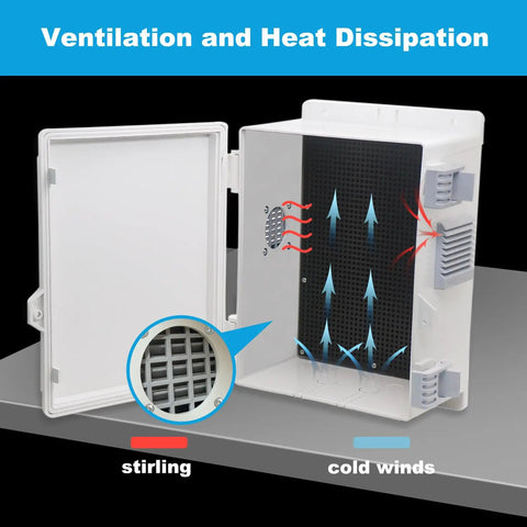 Open Outdoor Waterproof Electrical Junction Box Weatherproof Nema Enclosure Made From Durable ABS Plastic with Ventilated Design