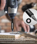 Ultimate 21 Piece Magnetic Nut Driver Set With Impact Socket Adapter Kit Bringing Heavy Duty Power Tools To Your Shop Featuring SAE Metric Power Drivers And Bit Holders In A Durable Red Case For Serious Mechanics Who Need High Torque Precision, magnetic drill bit holder in use