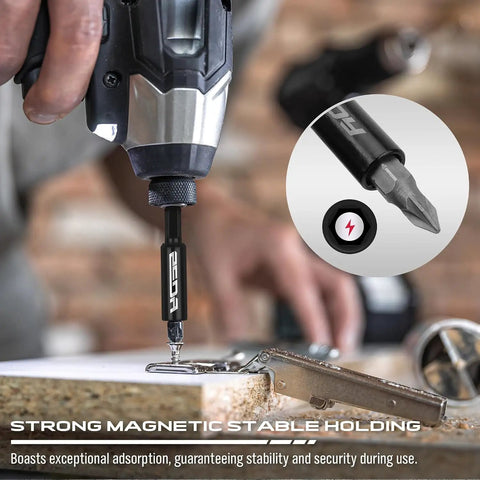 Ultimate 21 Piece Magnetic Nut Driver Set With Impact Socket Adapter Kit Bringing Heavy Duty Power Tools To Your Shop Featuring SAE Metric Power Drivers And Bit Holders In A Durable Red Case For Serious Mechanics Who Need High Torque Precision, magnetic drill bit holder in use
