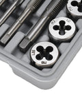 Brilluxa 40Pc Heavy Duty Tap And Die Set With M3 To M12 Alloy Steel Threading Tools For Cutting UNC UNF NPT Threads On Bolts Screws And Fasteners Repairing Damaged Metal Parts Like A Boss In Your Garage Or Professional Shop, M3-M12 dies in case