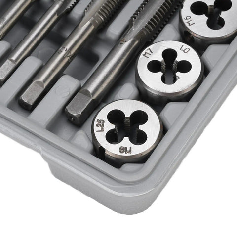 Brilluxa 40Pc Heavy Duty Tap And Die Set With M3 To M12 Alloy Steel Threading Tools For Cutting UNC UNF NPT Threads On Bolts Screws And Fasteners Repairing Damaged Metal Parts Like A Boss In Your Garage Or Professional Shop, M3-M12 dies in case