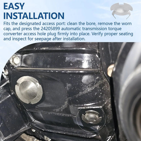 28mm Automatic Transmission Torque Converter Housing Access Hole Plug With 3 Tabs For GM 4L60E 4L65E 6L80 Transmission Fits Chevy Cadillac GMC Pontiac Buick Hummer Isuzu installed in transmission housing