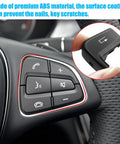 Mercedes-Benz Steering Wheel Button Cover Replacement For C Class W205 2016-2018 And GLC X253 2016-2019 Black close-up view.