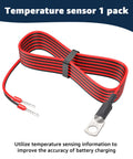Front view of red and black temperature sensor cable (1-pack) with ring-terminal end and dual blade connectors.
