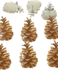 Totally Clutch Pinecone Outlet Shape Eyelet Paper Brads For Scrapbooking And Card Crafting 12 Pack in gold and silver colors.