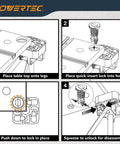 Assembly steps for Foldable 24 X 48 Inch Workbench Tabletop With Carrying Bag Portable Woodworking Work Surface With Pre Drilled Dog Holes