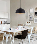 Vintage Industrial Dome Pendant Light With Black And Gold Finish Dope Warm Amber Glow For Kitchen Island