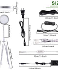 Dimensions of Dope Linkable Under Cabinet LED Puck Lights Kit 12V Dimmable with remote, wires, and connectors displayed