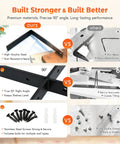 Comparison of heavy duty 10 inch black shelf brackets, steel iron L-shaped corner mount vs thin metal