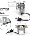 Replacement Bathroom Vent Fan Motor Blower Assembly For Heaters 162E 164E Series dimensions layout with plug