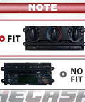Two Ford F-150 dash radio bezels; top: three-knob climate control; bottom: LCD display panel labeled NO FIT