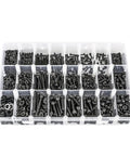 1260 Piece Metric Bolt Kit with M2 M3 M4 hex socket cap screws in 4mm to 30mm lengths organized in a clear plastic box