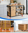 2.5 Inch Mixed Locking And Swivel Casters Set Of 4 with Side Brakes and PU Wheels on kitchen island, shelves, and storage box