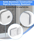 Close-up of Two Pack Replacement Glass Shower Door Hinges For One Quarter Inch Thick Doors, Frameless Style, aluminum details