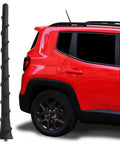 8 Inch Short Rubber Replacement Antenna Fits Dodge Avenger Dart Durango Journey Nitro Fiat 500 Jeep Compass Cherokee Grand Cherokee Liberty Renegade Chrysler 200 Durable Signal Reception And Slick Look, shown next to red Jeep Cherokee side view