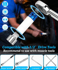 Close-up of Volkswagen Wheel Lock Key And Lug Nut Key Tool for VW Cars with compatible drive tools and wrenches.