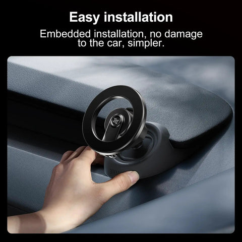 Magnetic Phone Mount For Tesla Model Y Juniper 2024 To 2026 And Model 3 Highland Hidden Dashboard Design being installed