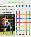 Child climbing Durable Outdoor Climbing Net For Kids With Rope Ladder Add On Perfect For Ninja Warrior Obstacle Courses Backyard Jungle Gyms Slacklines And Playground Play Builds Confidence And Active Fun For Active Kids
