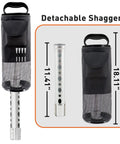 Durable Aluminum Golf Ball Retriever With Shag Tube And Detachable Collector in black and silver 29.52 inches tall