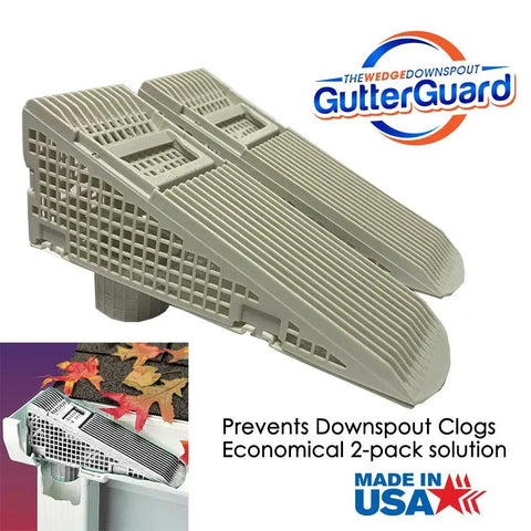 Wedge Downspout Guard 2 Pack That Prevents Clogged Downspouts From Leaves And Debris Reduces Gutter Cleanouts