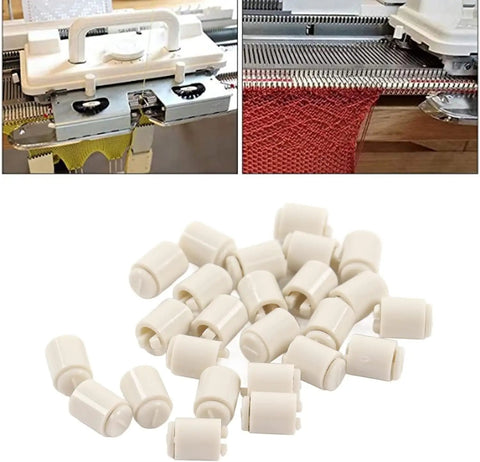 25 Pcs Needle Tip Stoppers For Knitting Needles, Lightweight Plastic Protectors, shown with LK150 Knitting Machine, improving performance
