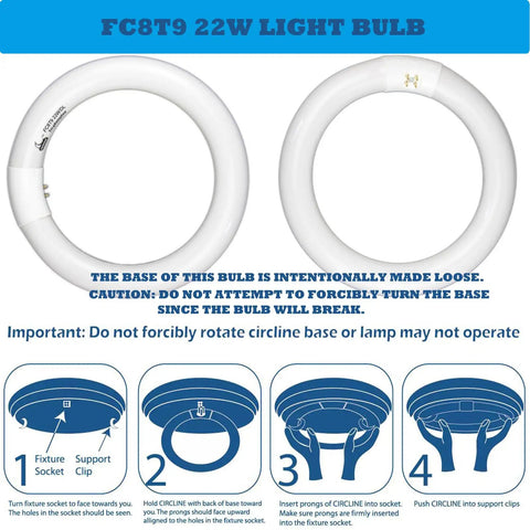 Get Your Space Lit With 8 Inch Circular Fluorescent Bulbs 22W T9 Circline 1250 Lumen Daylight 6400K G10q 4 Pin Base Energy Saving Replacement Lamps 2 Pack