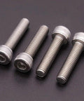 Top Tier 1/4-20 X 3/4 Inch 304 Stainless Steel Socket Head Cap Screws With Allen Hex Drive, four screws shown.