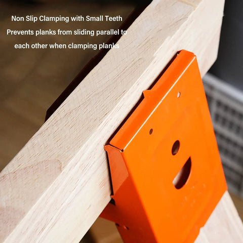 Heavy Duty Cut Off Saw Horse Brackets 2 Pack Cold Rolled Steel Mechanical Workbench Jacks with Non Slip Teeth clamping wood securely.