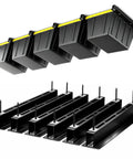 Rugged Overhead Garage Storage Rack Set 6 Pack 17 Inch Adjustable Tote Racks For 27 Gallon Totes Ceiling Mount Hanging Bin Rails