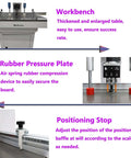 Banfluxion 110V woodworking hinge drilling machine on a workbench; single-head pneumatic hinge drill press.