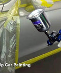 Premium Hvlp Air Spray Gun For Auto Touch Up Paint And Car Detail Work With Four Point Two Oz Cup Stainless Steel Needle Ultra Fast Spot Repair Kit For Showroom Shine in use for touch up painting.