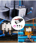 One Eighth Inch Pneumatic Valve 12V DC 3 Way 2 Position Electric Air Solenoid Valve With Manual Control in industrial machinery setup