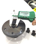 Digital caliper measuring Dope 3 Inch Tilting Rotary Milling Indexing Table With 80mm Clamp Kit, close-up view