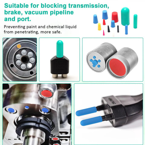 200-Piece Silicone Rubber Tapered Plug Set with high temperature resistant stoppers and protective end caps for DIY use