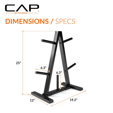 Rock Solid 5 Post 1 Inch Weight Plate Tree Rack With Compact A Frame Setup For Standard Gym Plates Heavy Duty Steel Storage Stand Keeps Workout Zone Tidy Holds 300 Lbs