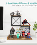 Rustic desk with a compact desk shelf organizer three tier storage riser for small desks rustic brown black finish holds various decor and gadgets